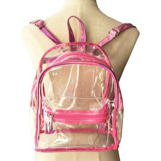 TP037PK - Pink Trim Clear Backpack