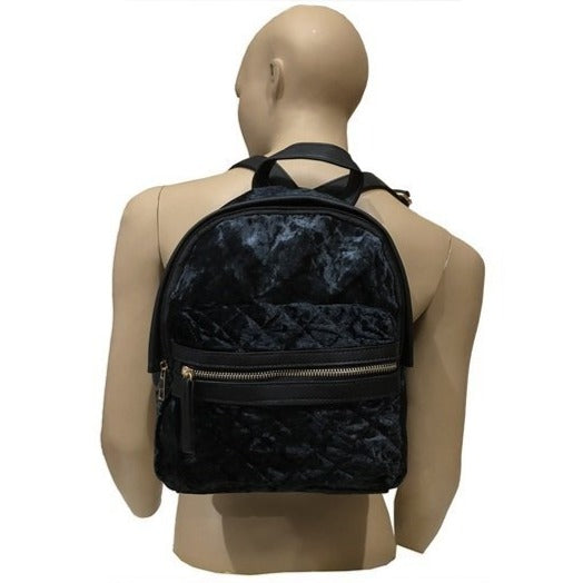 TP043BK - Black Velvet Backpack