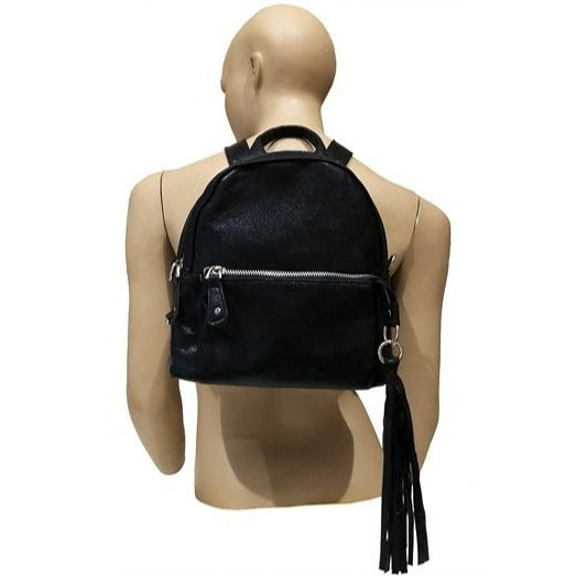 TP044BK - Black Tassel Backpack