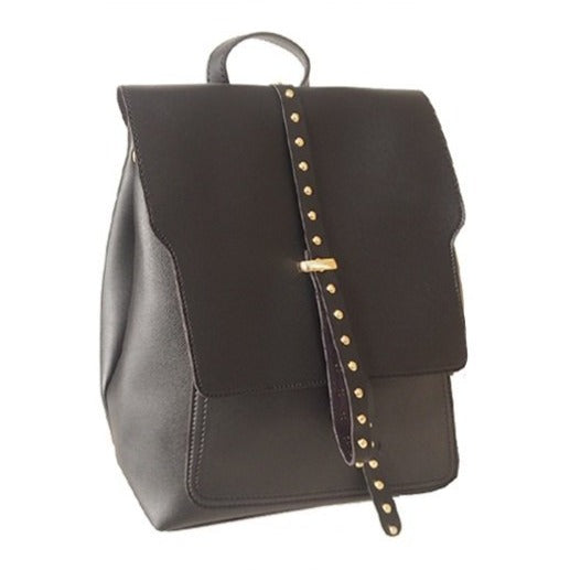 TP054BK - Black Leather Backpack