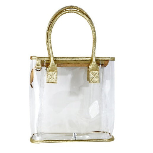 TP085 - Clear Gold Trim Handbag