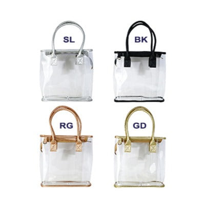 TP085 - Clear Gold Trim Handbag