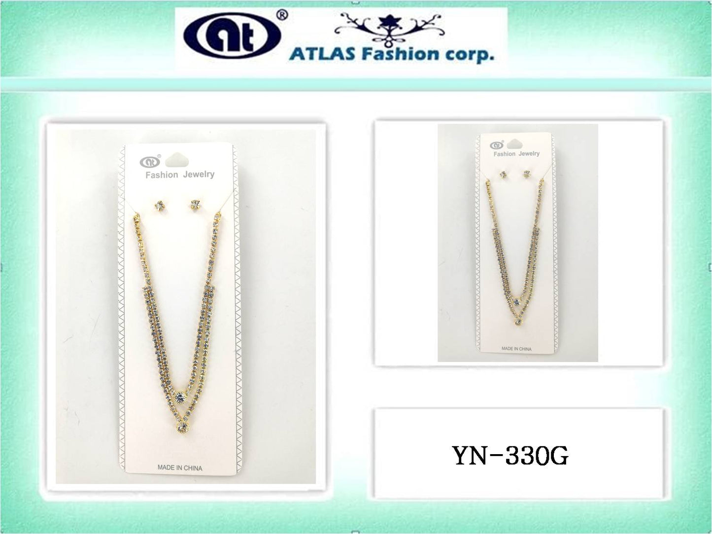 YN330G - Rhinestone Necklace Set