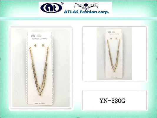 YN330G - Rhinestone Necklace Set